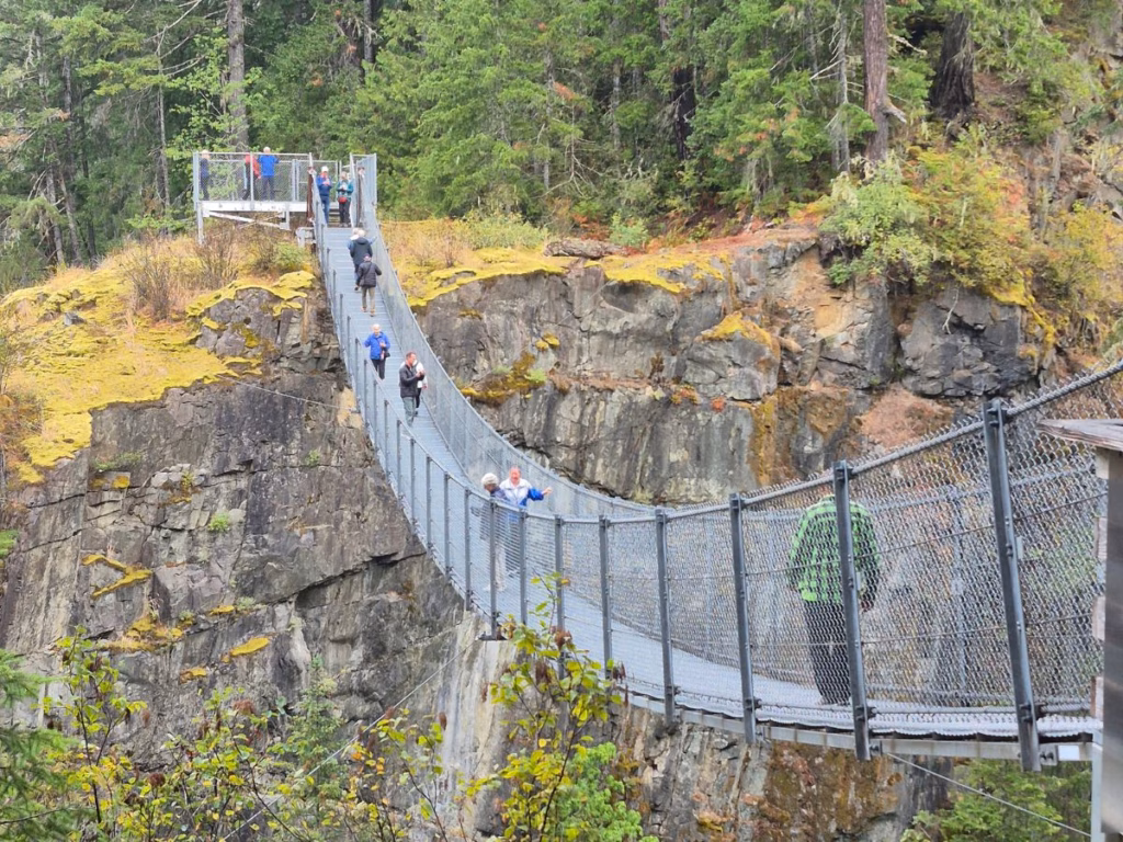 Elks Falls Provincial Park Suspension Bridge on Vancouver Island