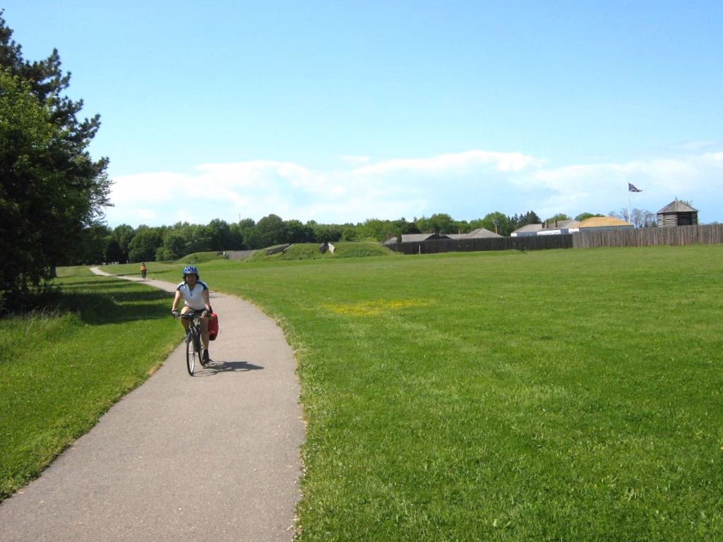 Cycling by Fort George in Niagara-on-the-Lake