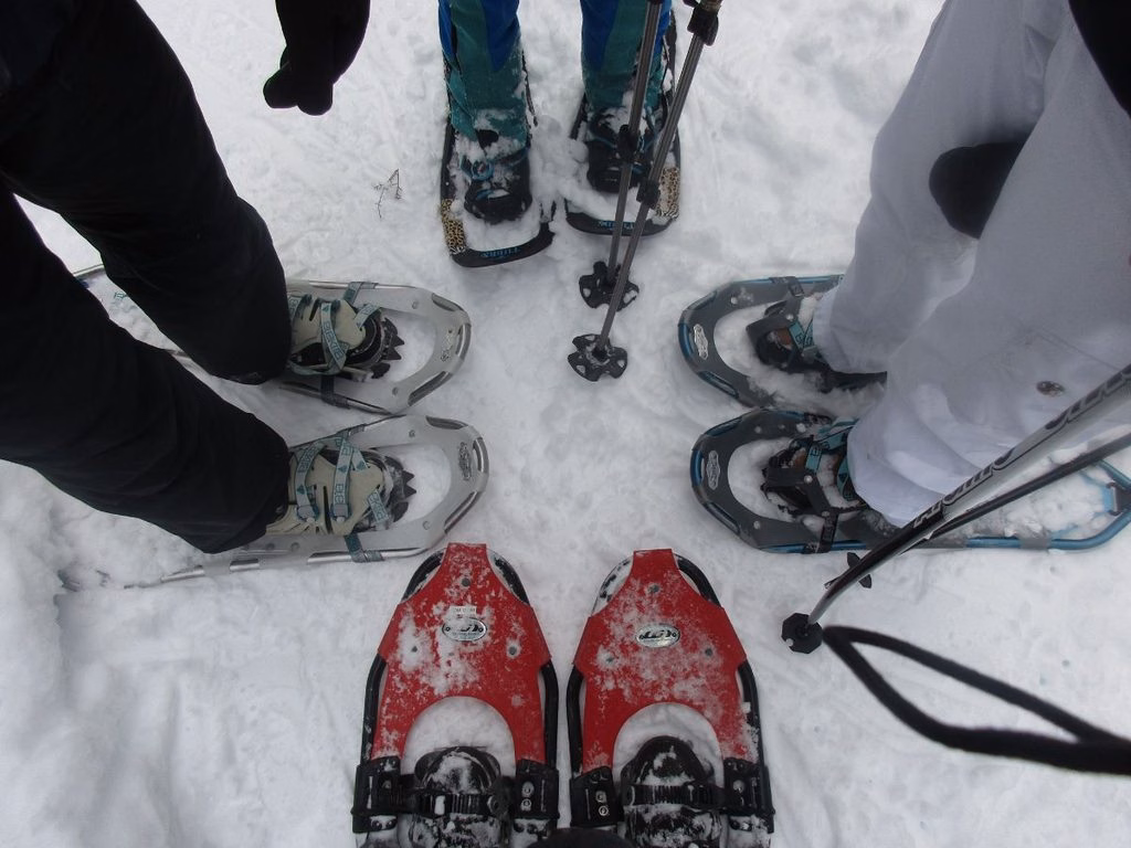 Banff Winter Packing List with 4 Pairs of Snowshoes